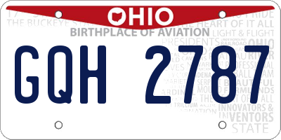 OH license plate GQH2787