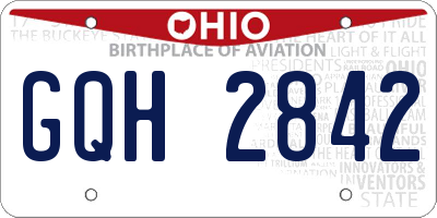 OH license plate GQH2842