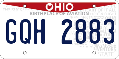 OH license plate GQH2883