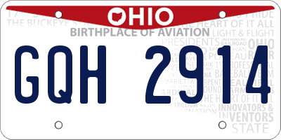 OH license plate GQH2914