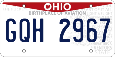 OH license plate GQH2967