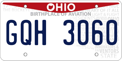 OH license plate GQH3060