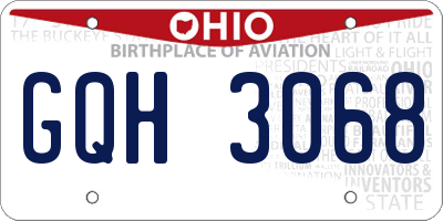 OH license plate GQH3068