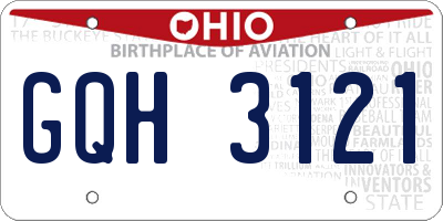 OH license plate GQH3121