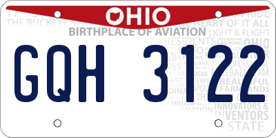OH license plate GQH3122