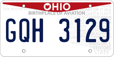 OH license plate GQH3129