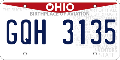 OH license plate GQH3135