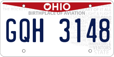 OH license plate GQH3148