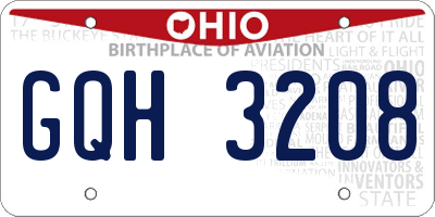 OH license plate GQH3208