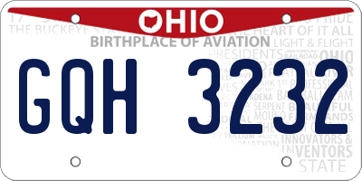 OH license plate GQH3232