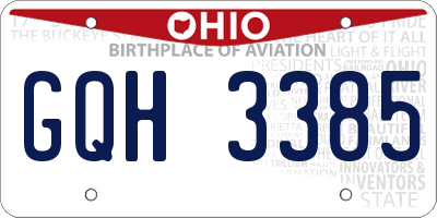OH license plate GQH3385