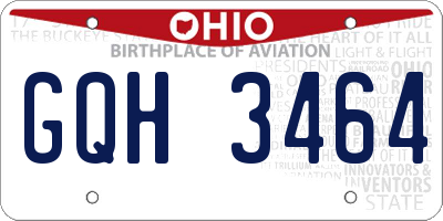 OH license plate GQH3464