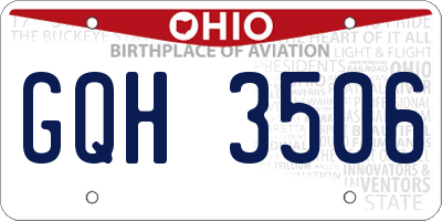 OH license plate GQH3506