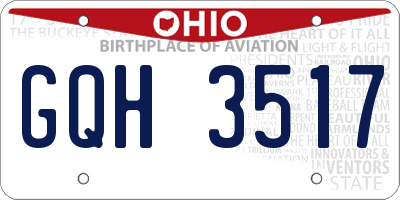 OH license plate GQH3517