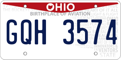 OH license plate GQH3574