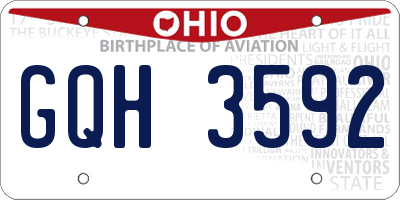 OH license plate GQH3592