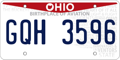 OH license plate GQH3596