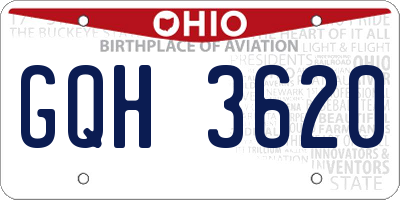 OH license plate GQH3620