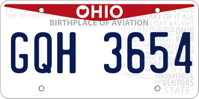 OH license plate GQH3654