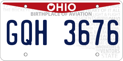OH license plate GQH3676