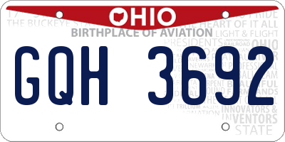 OH license plate GQH3692