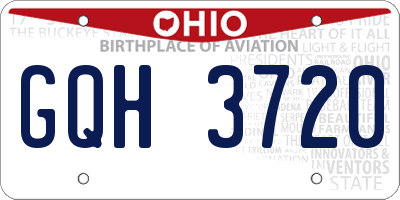 OH license plate GQH3720