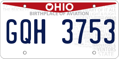 OH license plate GQH3753