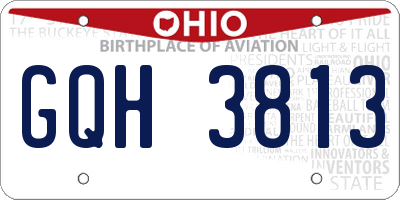 OH license plate GQH3813