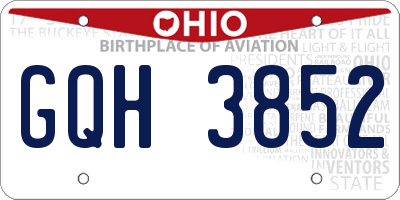 OH license plate GQH3852