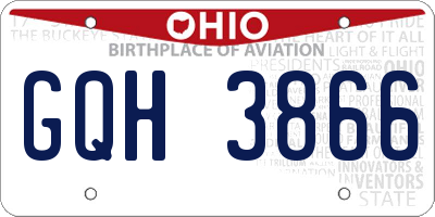 OH license plate GQH3866