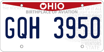 OH license plate GQH3950