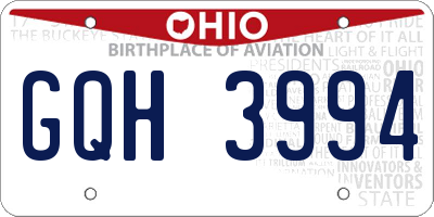 OH license plate GQH3994