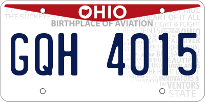 OH license plate GQH4015