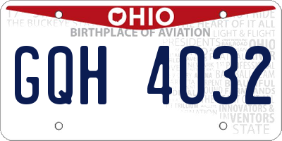 OH license plate GQH4032