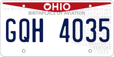 OH license plate GQH4035