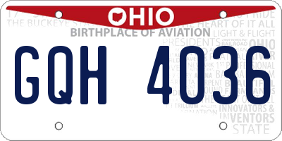 OH license plate GQH4036