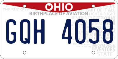 OH license plate GQH4058
