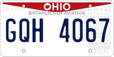 OH license plate GQH4067
