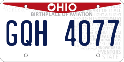 OH license plate GQH4077