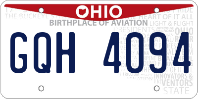 OH license plate GQH4094