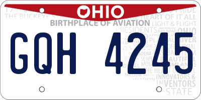 OH license plate GQH4245