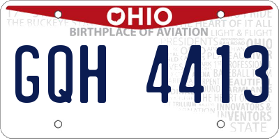 OH license plate GQH4413