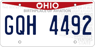 OH license plate GQH4492