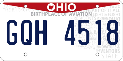 OH license plate GQH4518