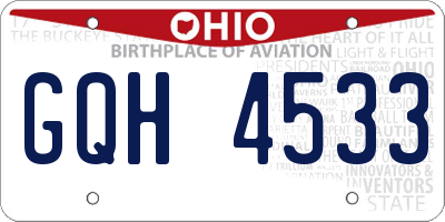 OH license plate GQH4533