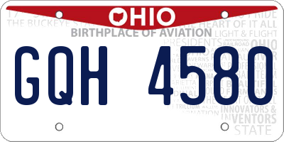 OH license plate GQH4580