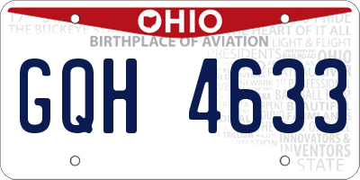 OH license plate GQH4633