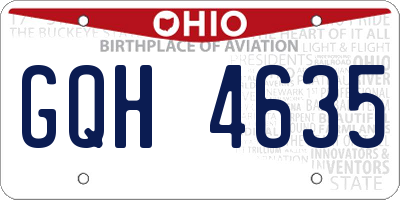 OH license plate GQH4635