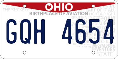 OH license plate GQH4654