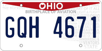 OH license plate GQH4671